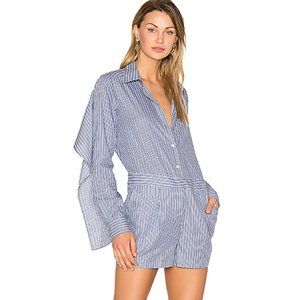 Collared Strip Cape Romper BCBGMAXAZRIA Size M